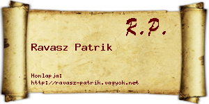 Ravasz Patrik névjegykártya